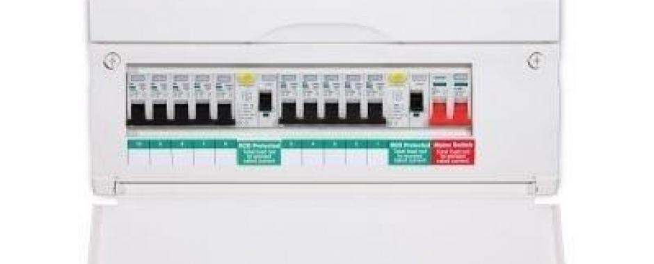 fuse board, consumer unit, distribution board bg electrical, british general, mcb, rcbo, mains switch, rcd, split board, dual rcd,