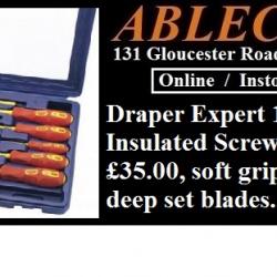 draper screwdrivers, insulated screwdrivers, draper expert, draper tools, electricains tools, electricians screwdriver